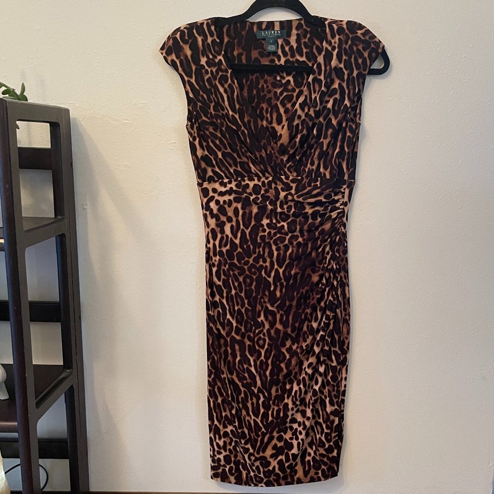 Ralph Lauren Brown Leopard Print Dress – Size 2